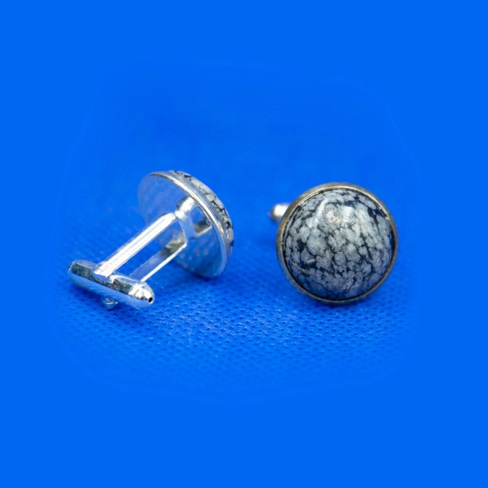 Snowflake Obsidian Cufflinks - Mctgbw1 - image 3